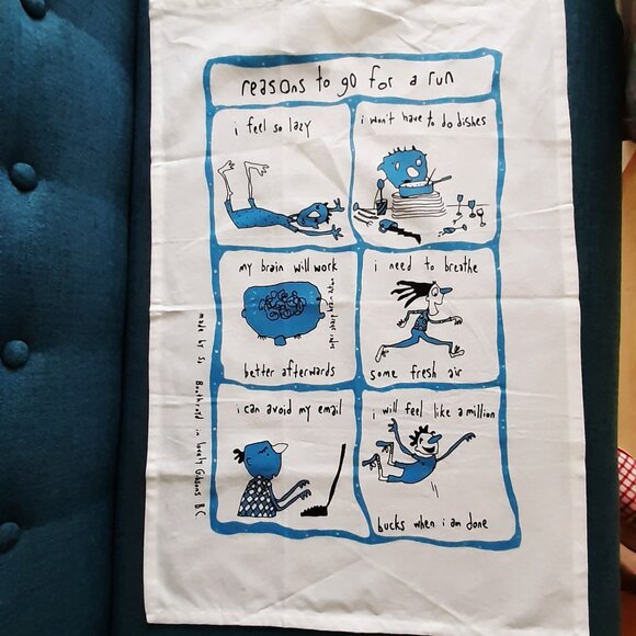 Tea Towel - Reasons to Go For a Run - One Size - Picture 2 of 5